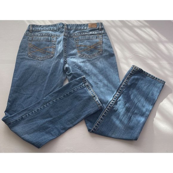 Aeropostale Bayla Skinny Blue Denim Jeans Size 13/14 Regular Zip Button Closure - Picture 2 of 7